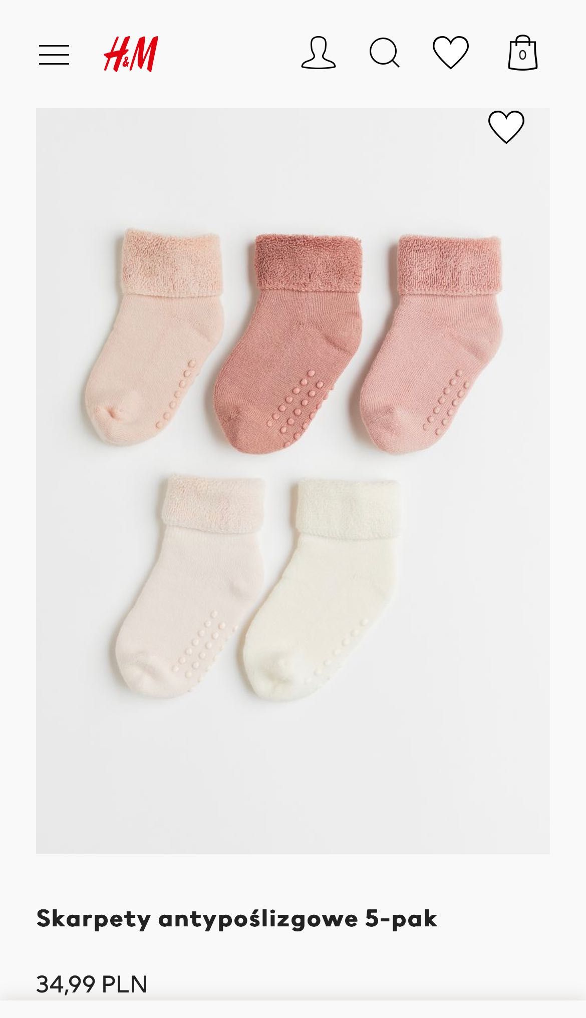 Skarpetki dla dziewczynki H&M rozm. 56/62
