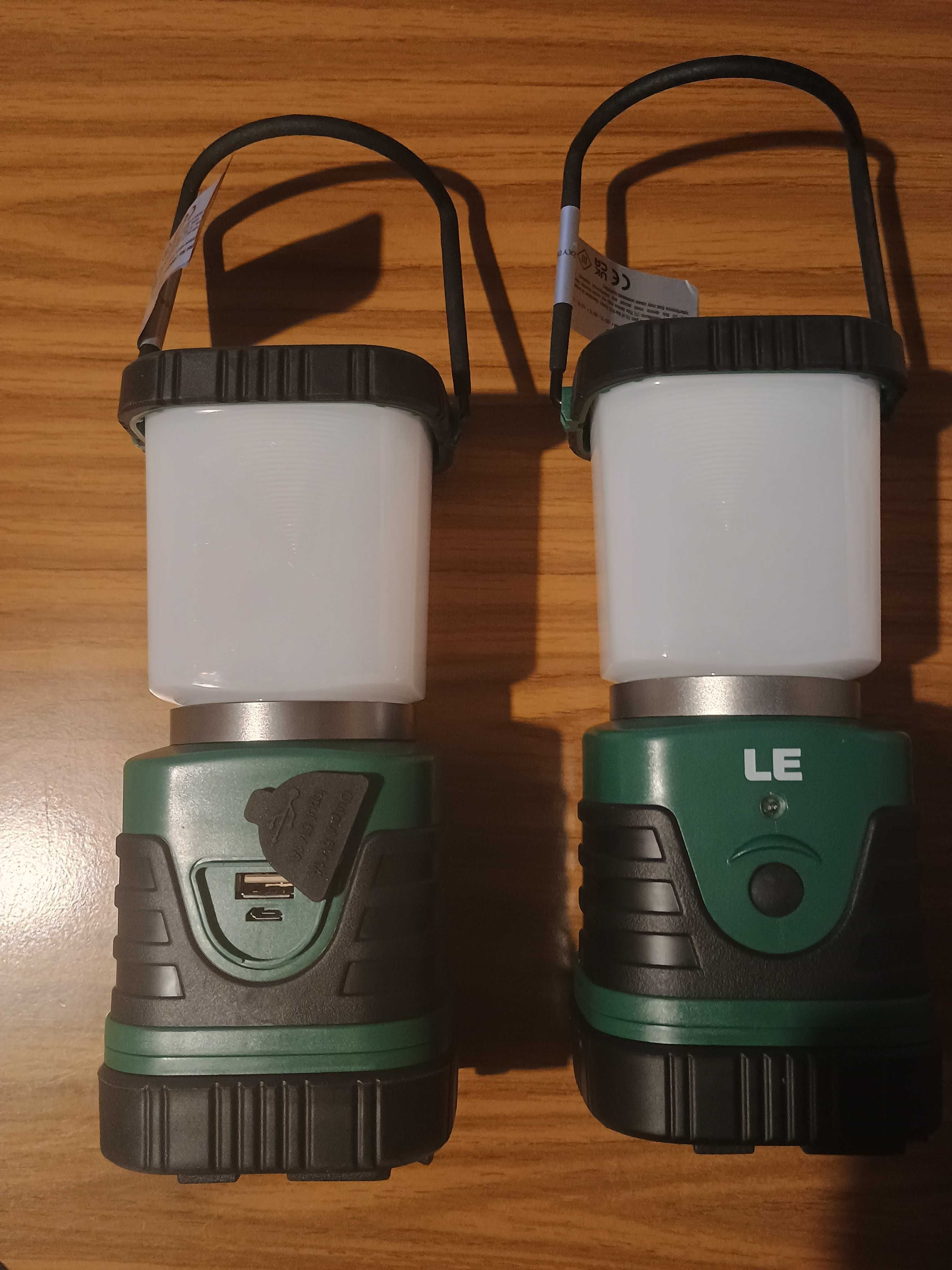 dwie lampy kempingowe Lepro