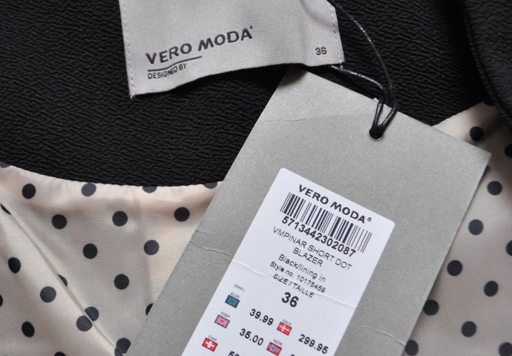 żakiet 36 czarny Vero Moda marynarka XS/S NOWA z metką