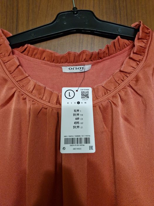 Koralowa bluzka rozmiar L