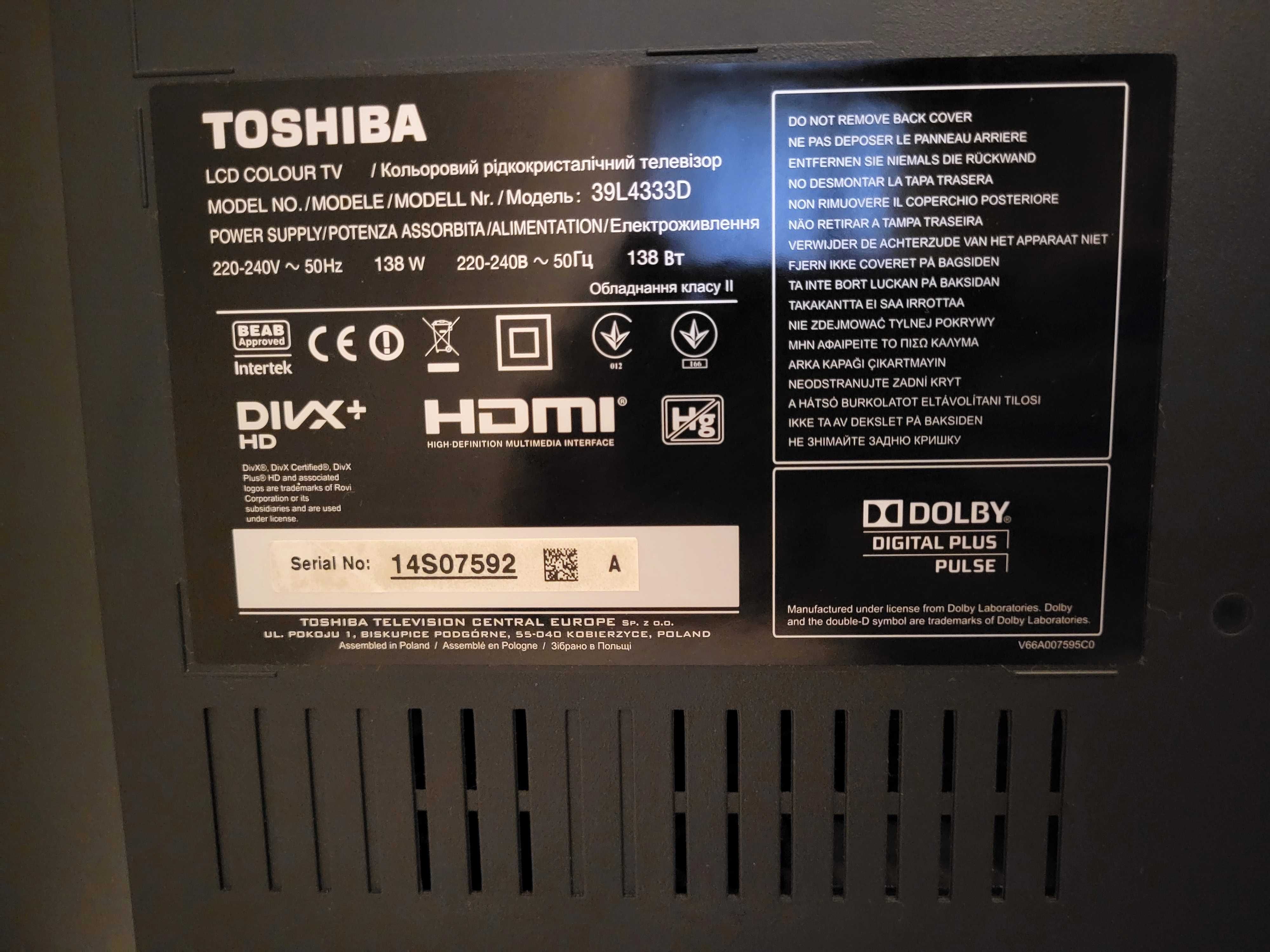 TV LCD 39" Toshiba Smart TV