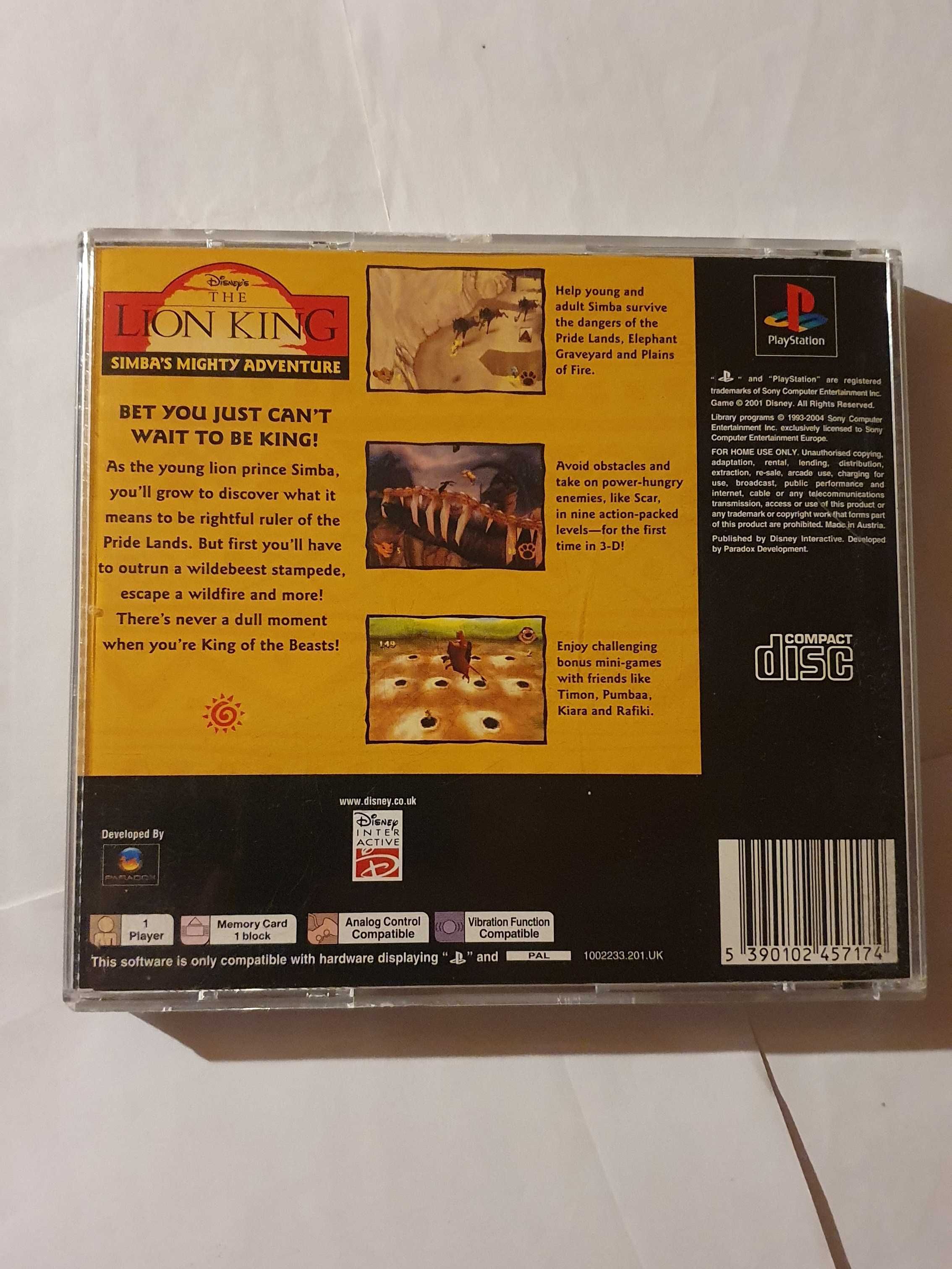 Disney's The Lion King Simba's Mighty Adventure Playstation 1 Jogo ps1