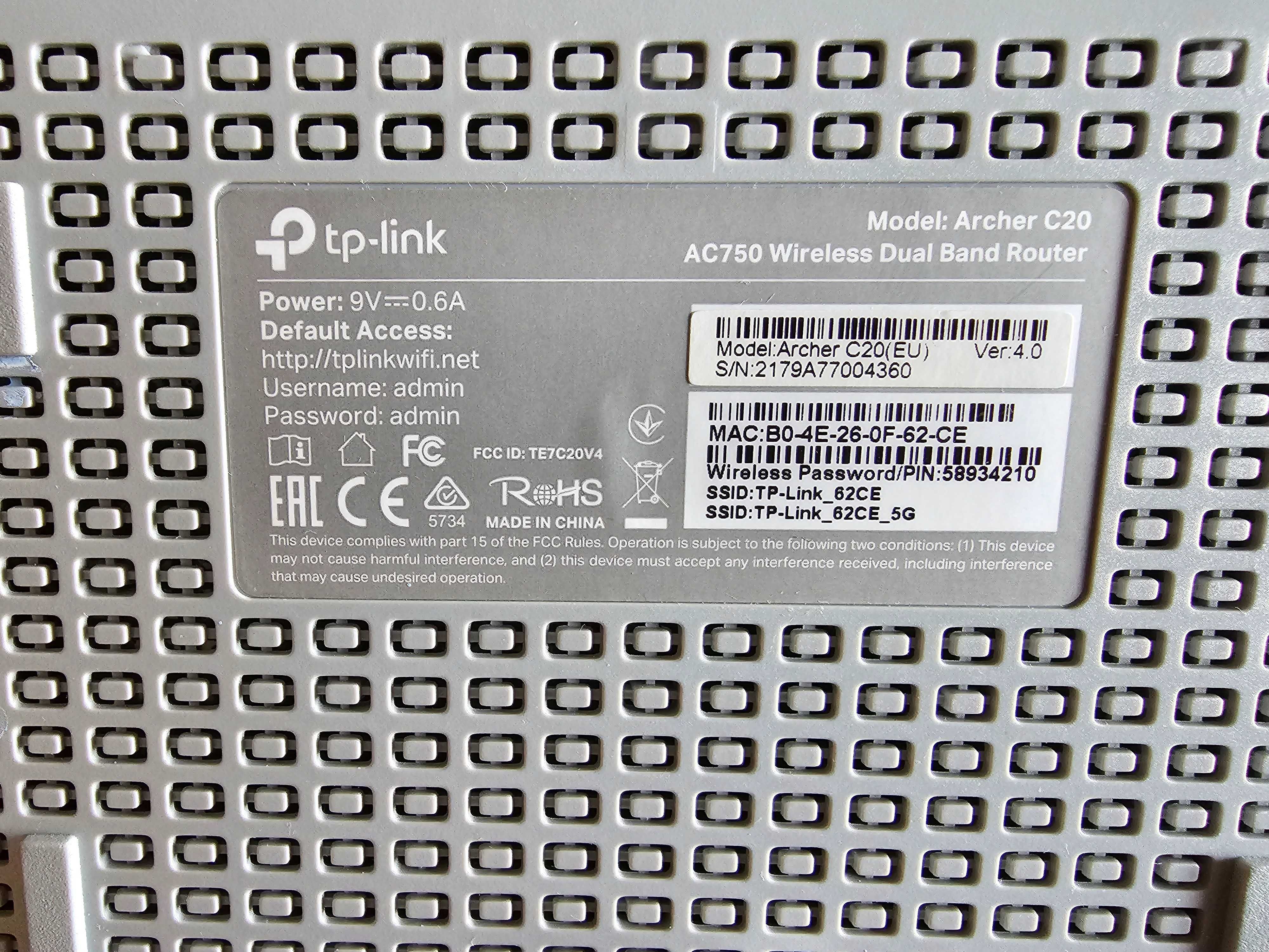 Router WiFi Tp-Link Archer C20 2,4G 5G