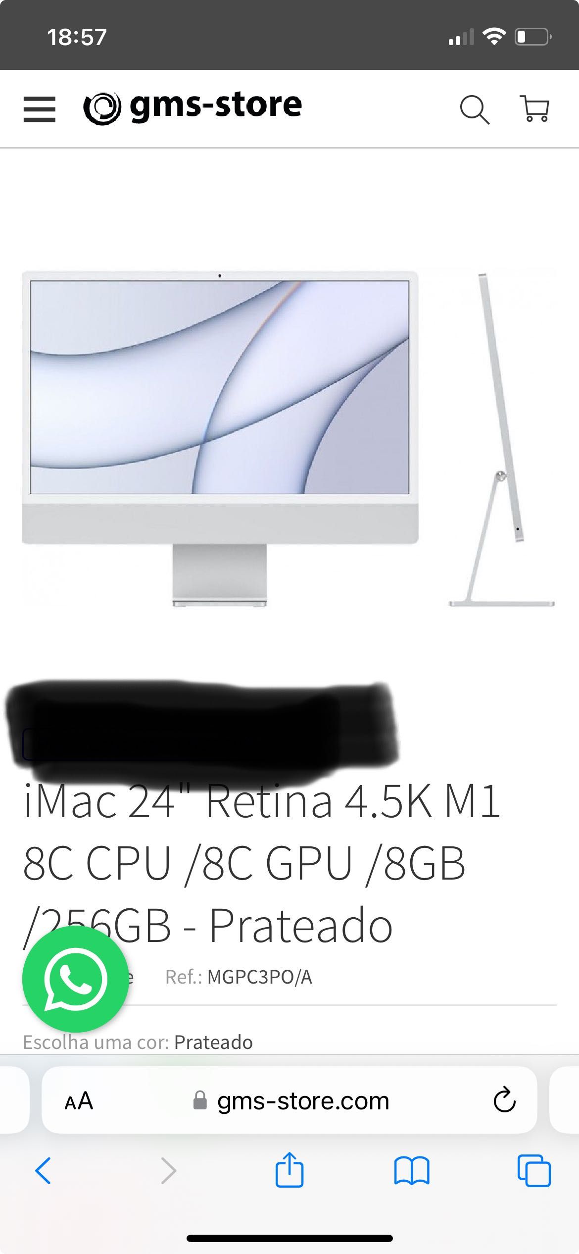 IMac 24 NOVO prateado