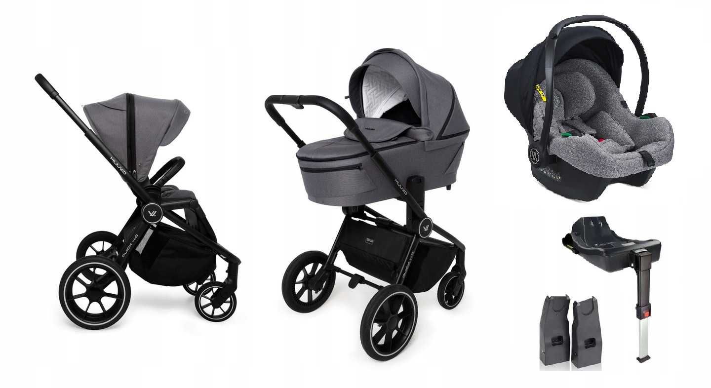 Wózek Muuvo QUICK 4.0Iron Graphite +AVIONAUT +Baza ISOFIX ZESTAW 4W1