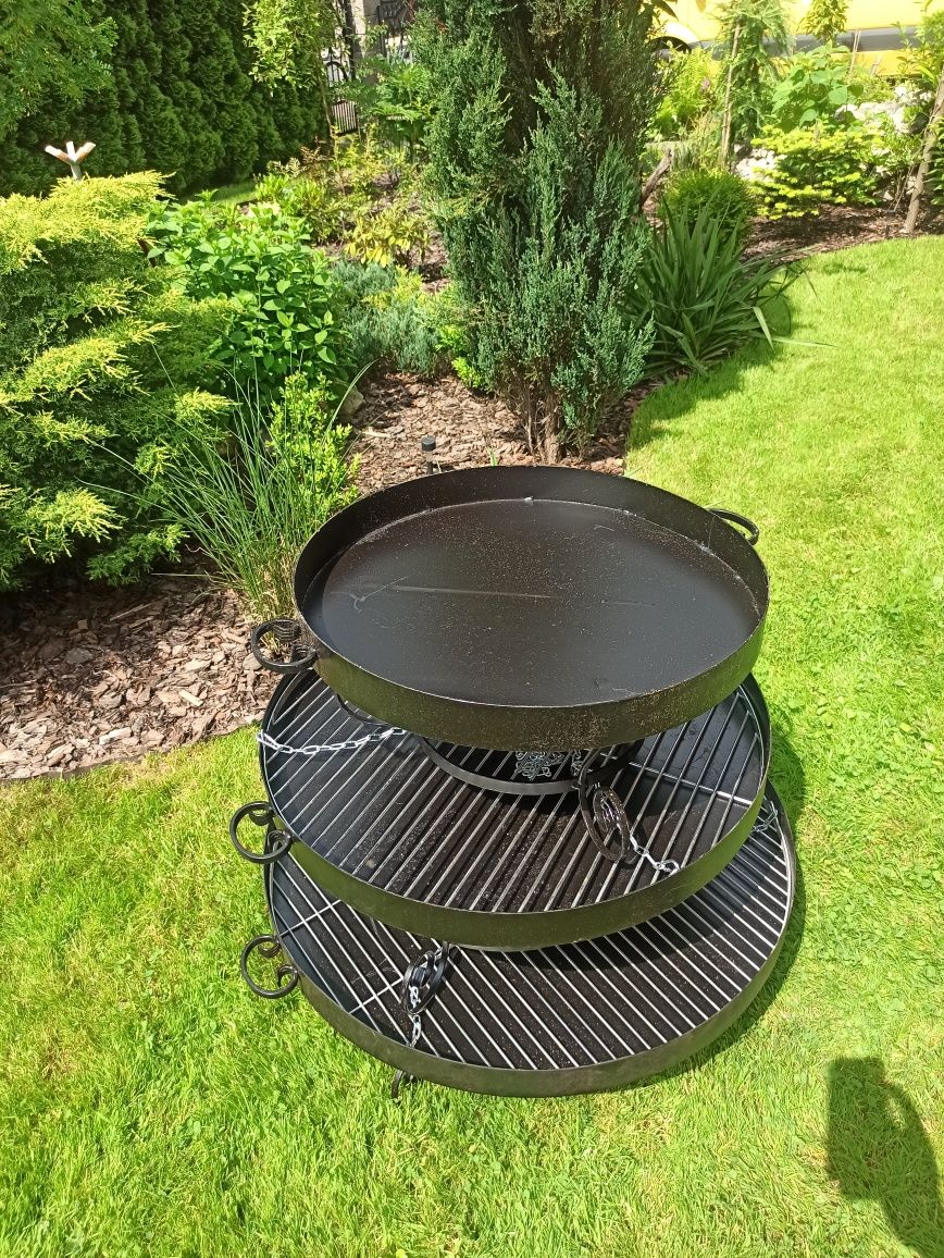 Grill Ogrodowy Trójnóg 60/70/80 cm Ruszt Nierdzewny