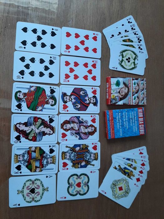 dwie talie kart do gry po 24 sztuki, nowe