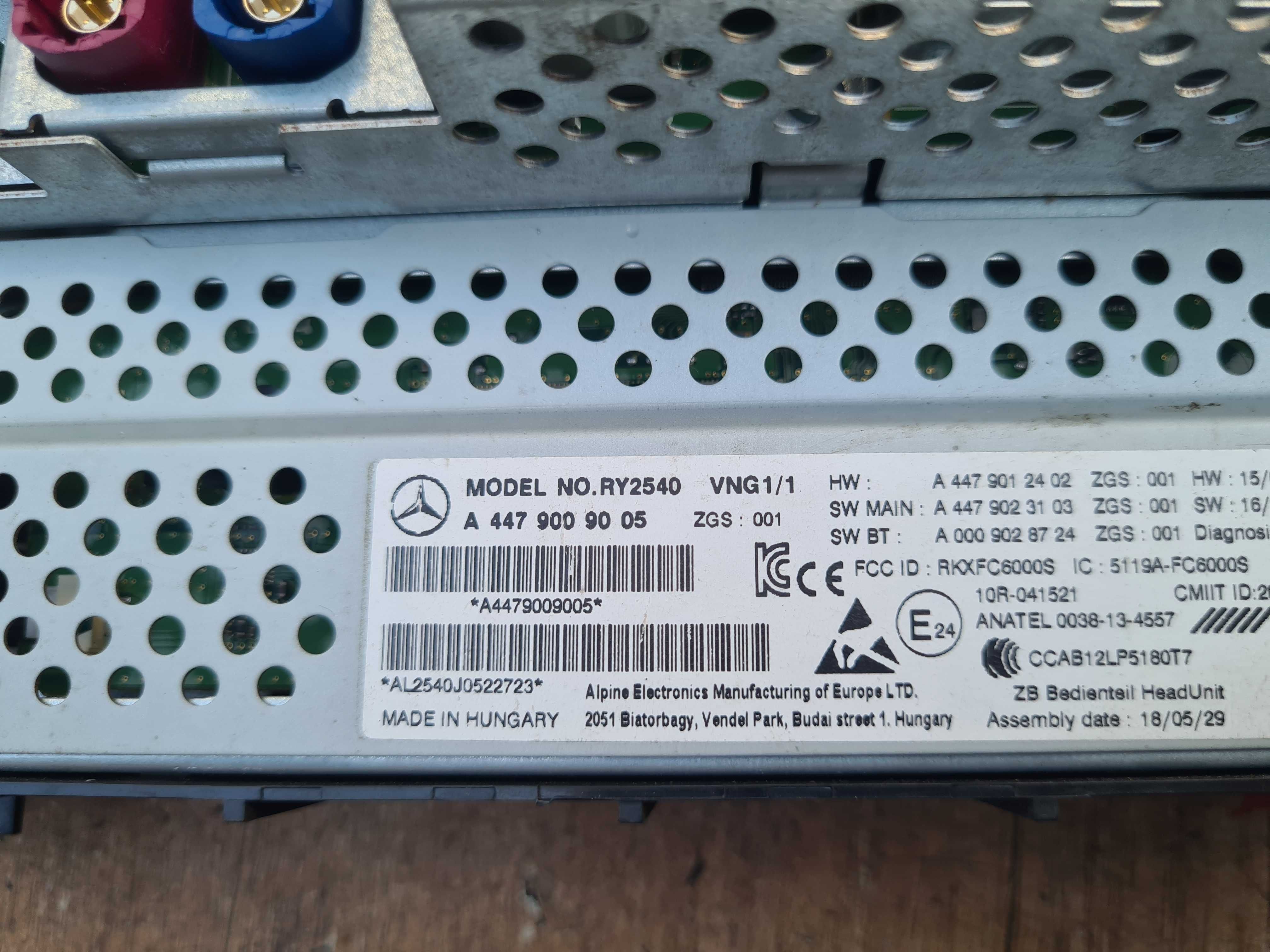 Mercedes V Klasa W447 radio nawigacja ekran wyświetlacz Vito 447