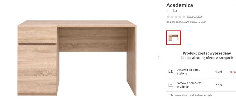 Biurko Academica BRW. Stan bardzo dobry-