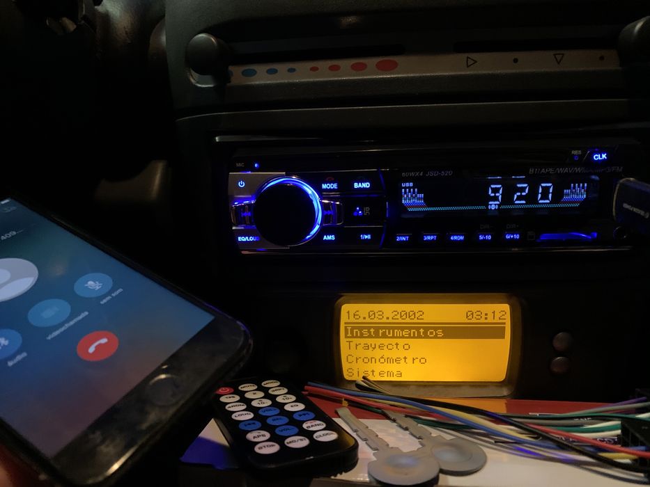 AutoRádio Tamanho UNIVERSAL 1Din,Chamadas, Bluetooth, USB, Cartão SD