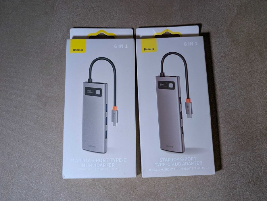 USB-хаб Baseuas Starjoy 6in1/ 8in1|Type-C to HDMI/USB3.1/PD/RJ45/SD/TF