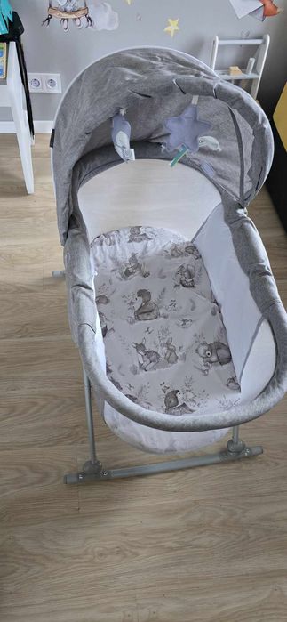 Kinderkraft Lovi Szary Łóżeczko Leżaczek Kołyska