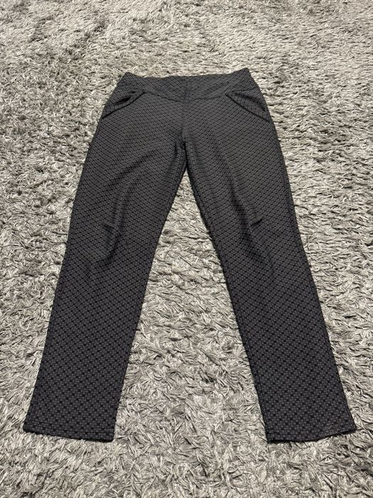 Spodnie materiałowe dresy damskie Szachownica ciemne