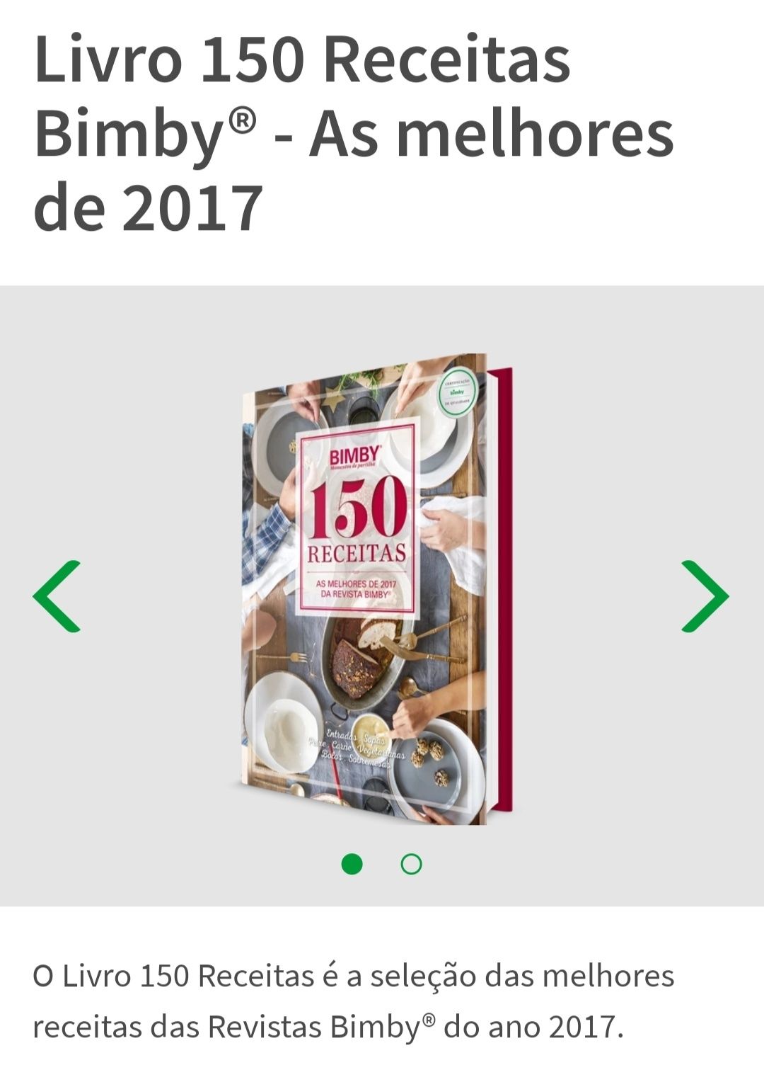 Livro BIMBY NOVO - 150 receitas as melhores de 2017