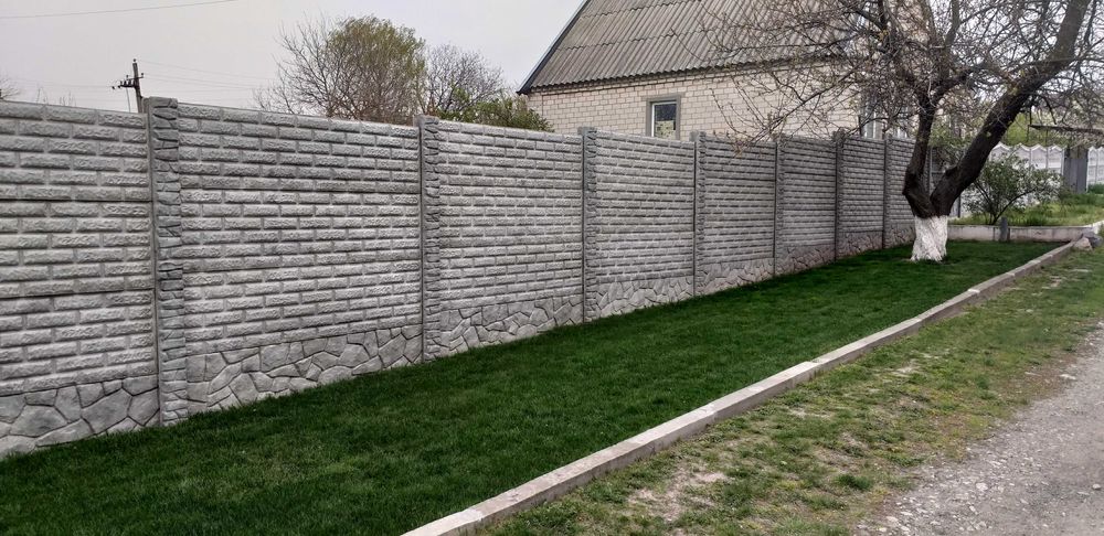 Еврозаборы  от производителя  КПВ-бетон. Установка. Покраска