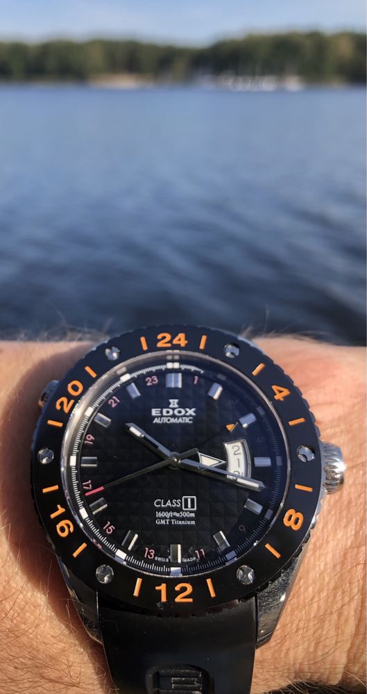 Edox Class-1 GMT Automatic, Diver 500m, Titanium