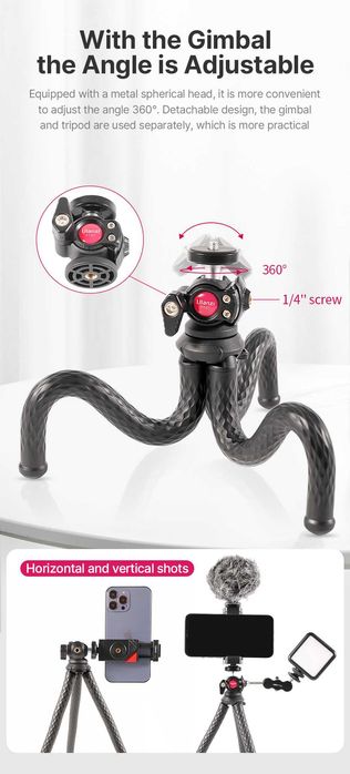 Uchwyt wyginany Ulanzi FT-01 statyw Octopus elastyczny do telefonu