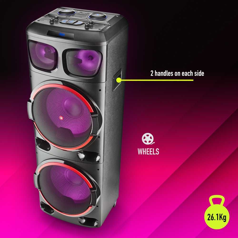 Coluna Portátil NGS Wild Dub 3 Boombox - 1200W