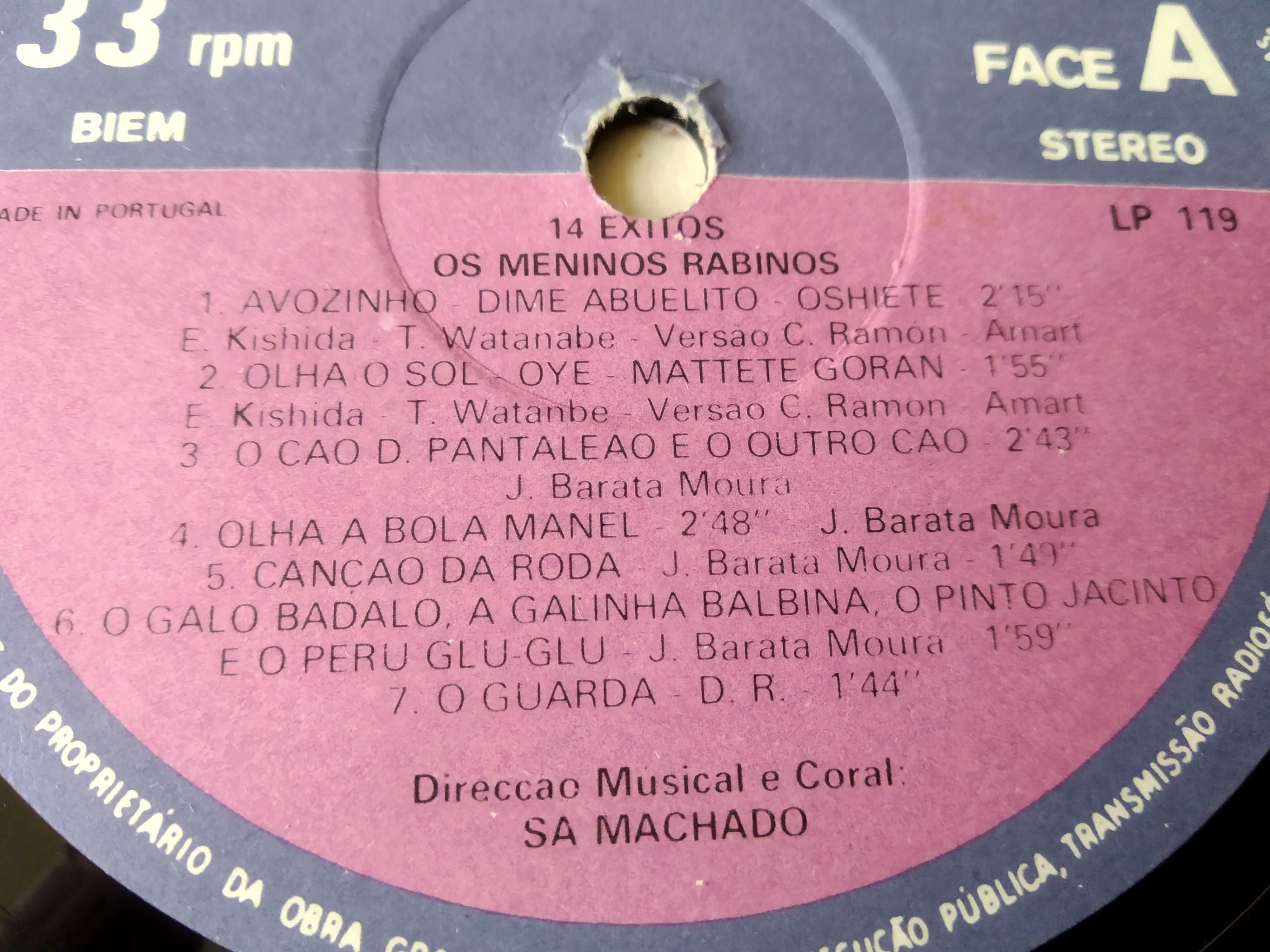 Disco Vinil - 14 Êxitos - Meninos Rabinos