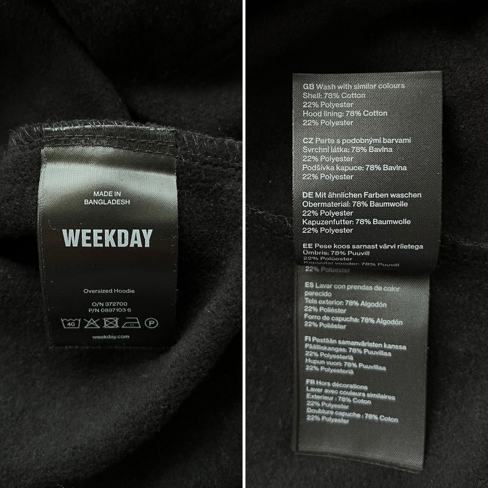 Оригінал Weekday (M,L,XL) Oversized Hoodie Худі Худи Кофта Свитшот