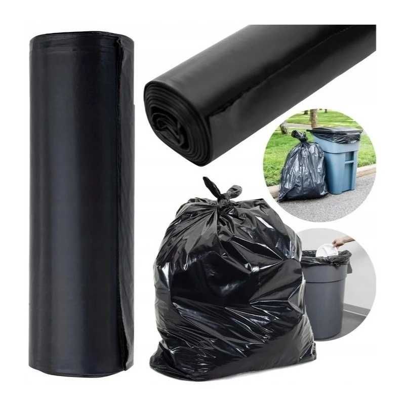 240L worki na śmieci odpady czarne LDPE bardzo mocne 10 sztuk