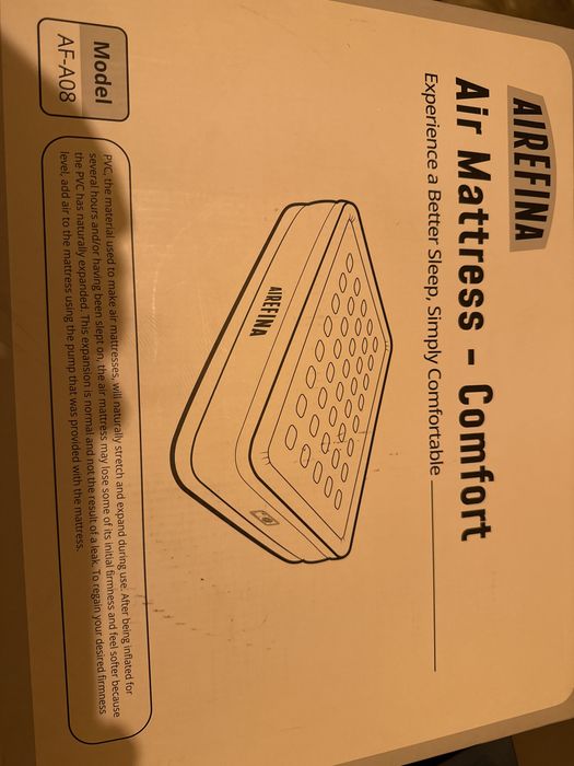 Materac dmuchany dwuosobowy Airefina z pompką 203x152x46 cm