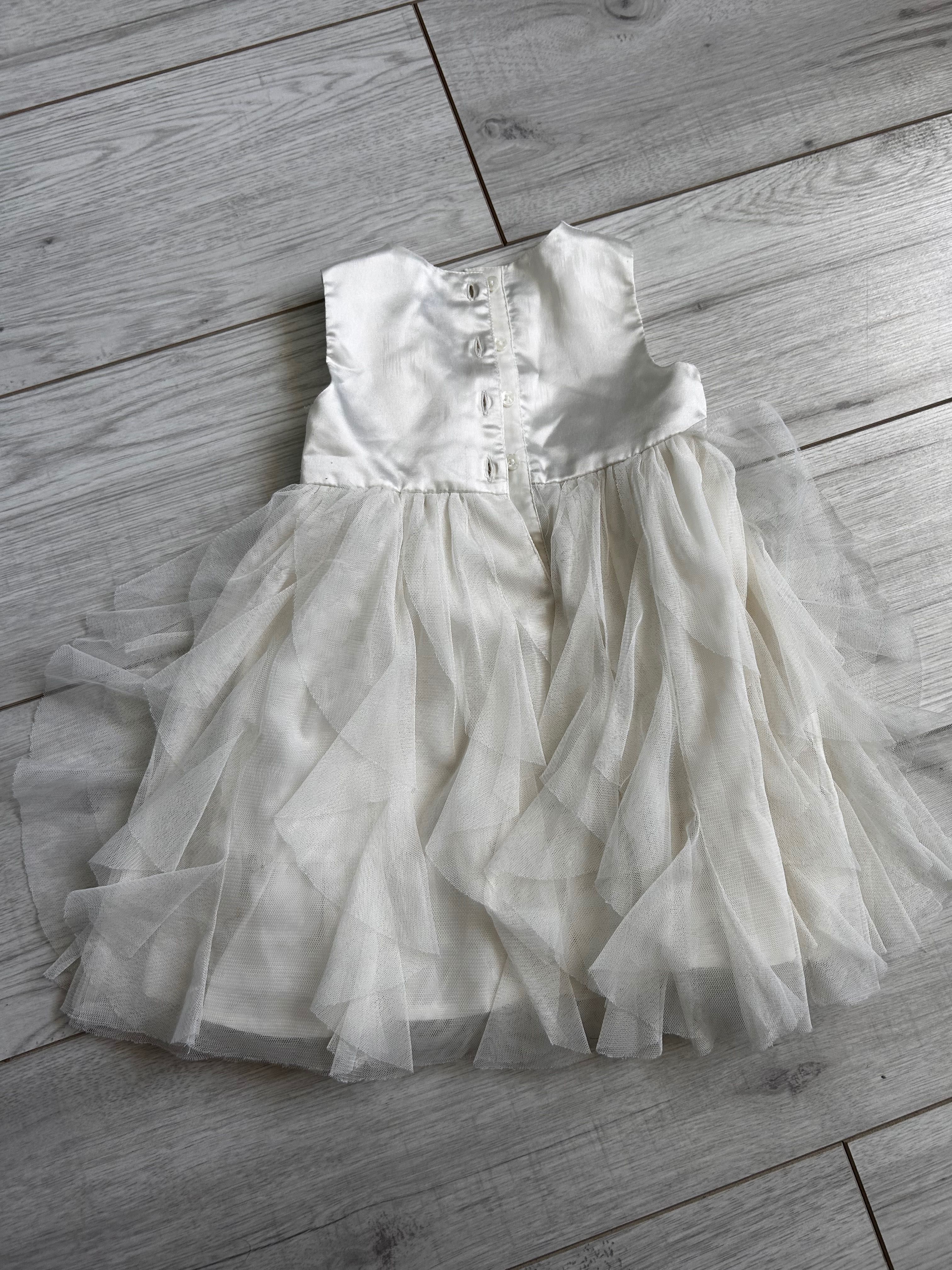 Sukienka dziecięca biała na roczek rozmiar 86
