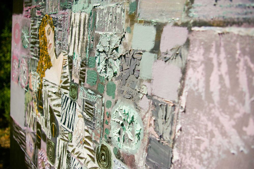 картина  " girl in dandelions " 110-100см