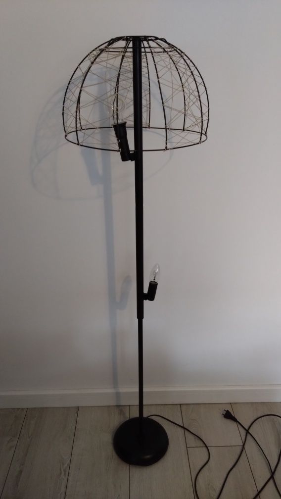 Lampa stojąca czarna Ikea klosz vintage E27 E14 135 cm