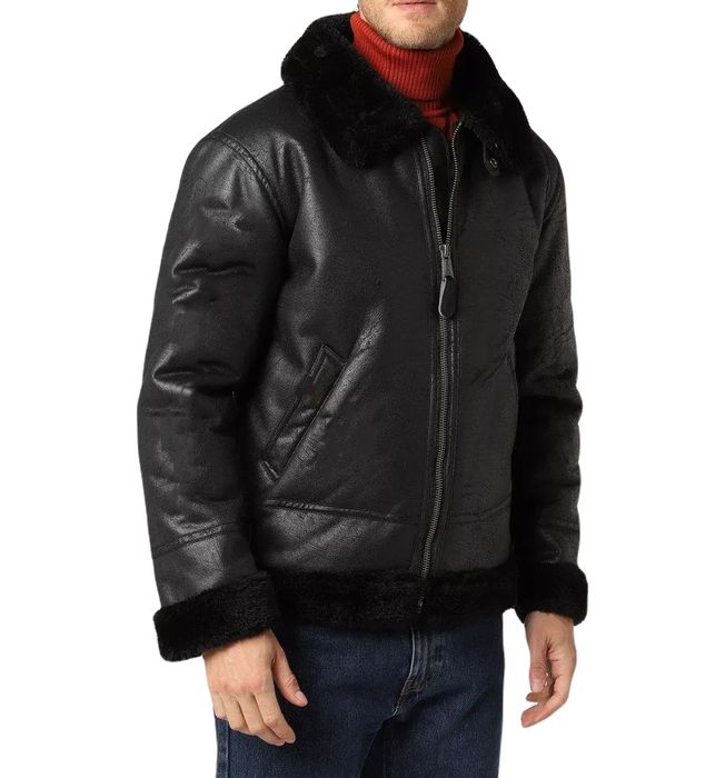 Męska kurtka pilotka czarna, ocieplana i wodoodporna M