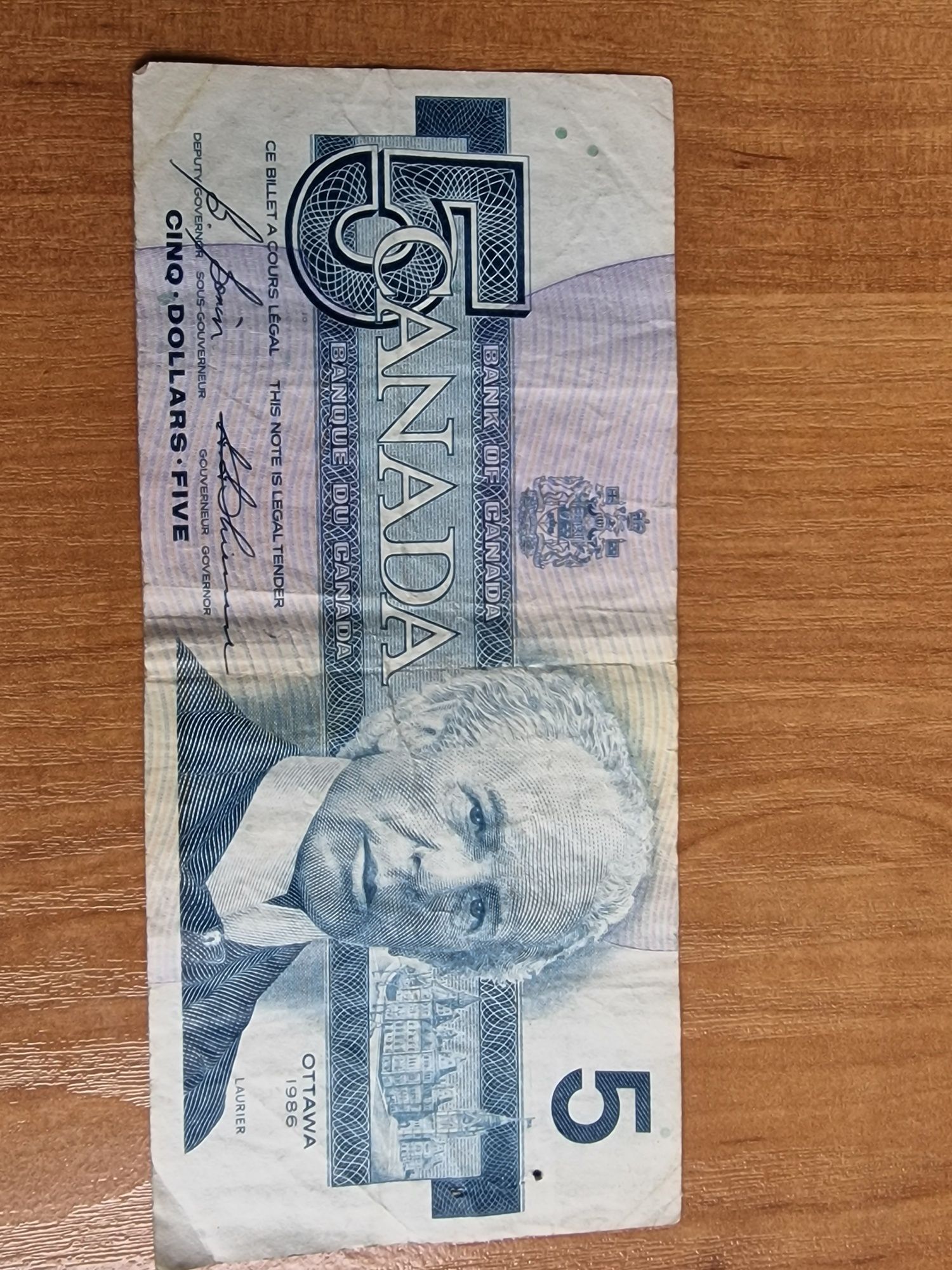 5 dolarów kanadyjskich 1986