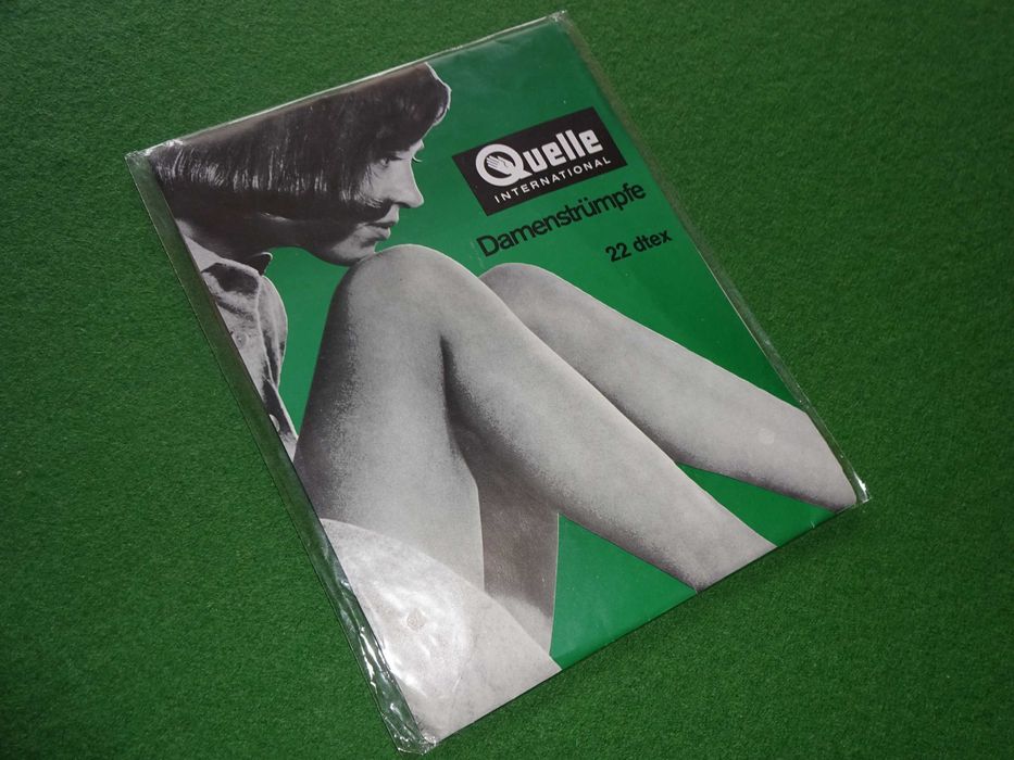 QUELLE Inka nylonowe brązowe pończochy NYLONY unikat vintage r. 10,5