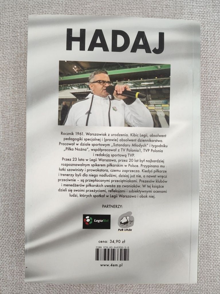 Książka Wojciech Hadaj "Moja Legia"