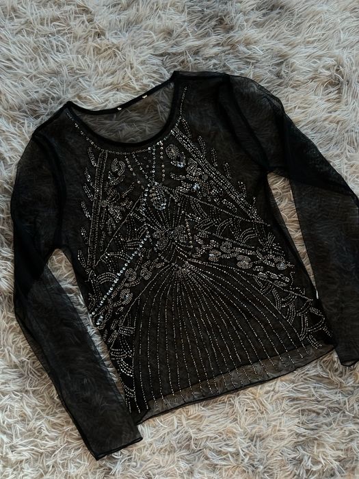 Лонгслів сітка, кофта сітка з бісером