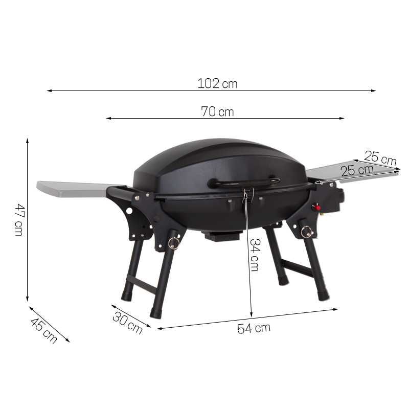 Grill gazowy przenośny turystyczny stołowy składany 4,2 kW GG0103