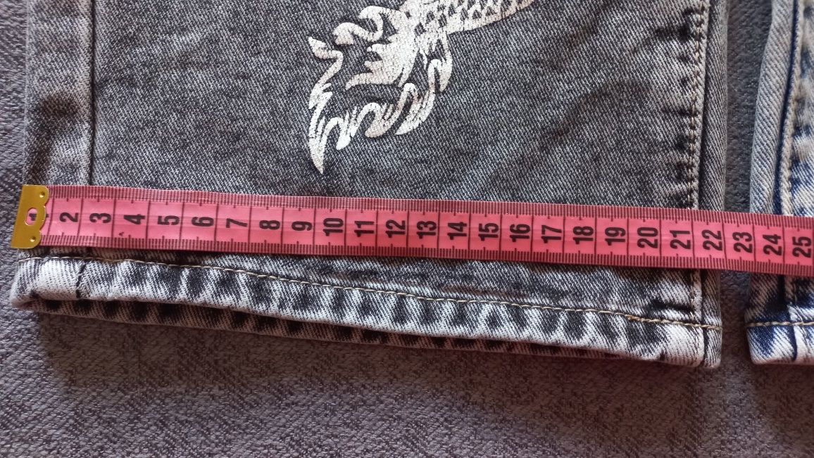 Spodnie jeansowe długie ze smokiem rozm. 164 (XS - EU 34 )