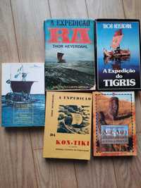Coleção Thor Heyerdahl - Kon Tiki, Aku Aku, Tigris, Ra, Trilha de Adão