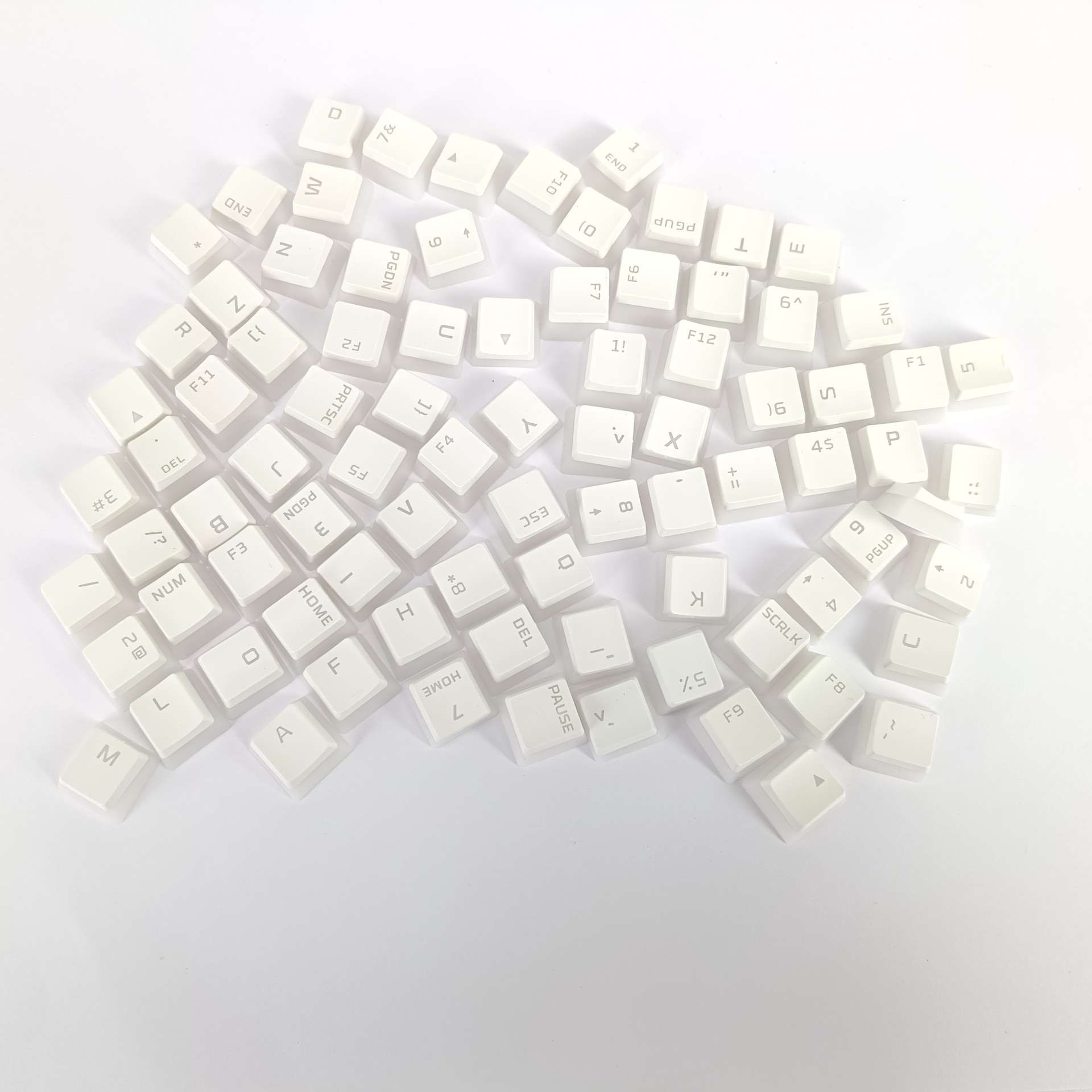 Klawisze do klawiatury Pudding Keycaps białe