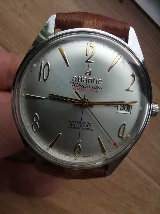 Piekny meski zegarek Atlantic Worldmaster orginal z datownikiem