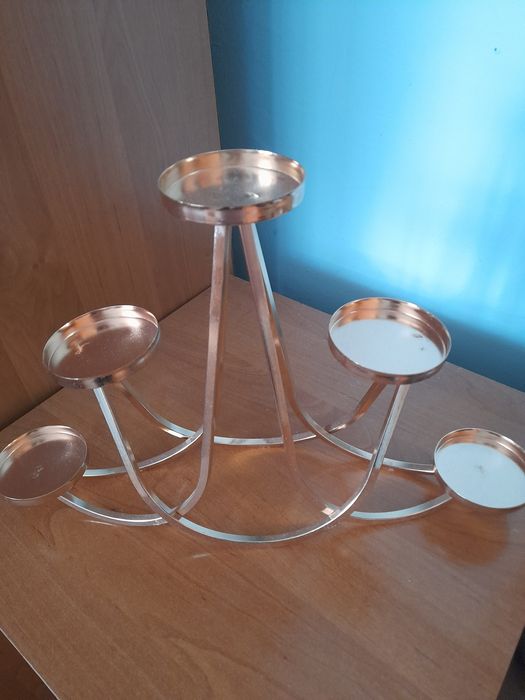 Swiecznik 5-cio ramienny  metalowy