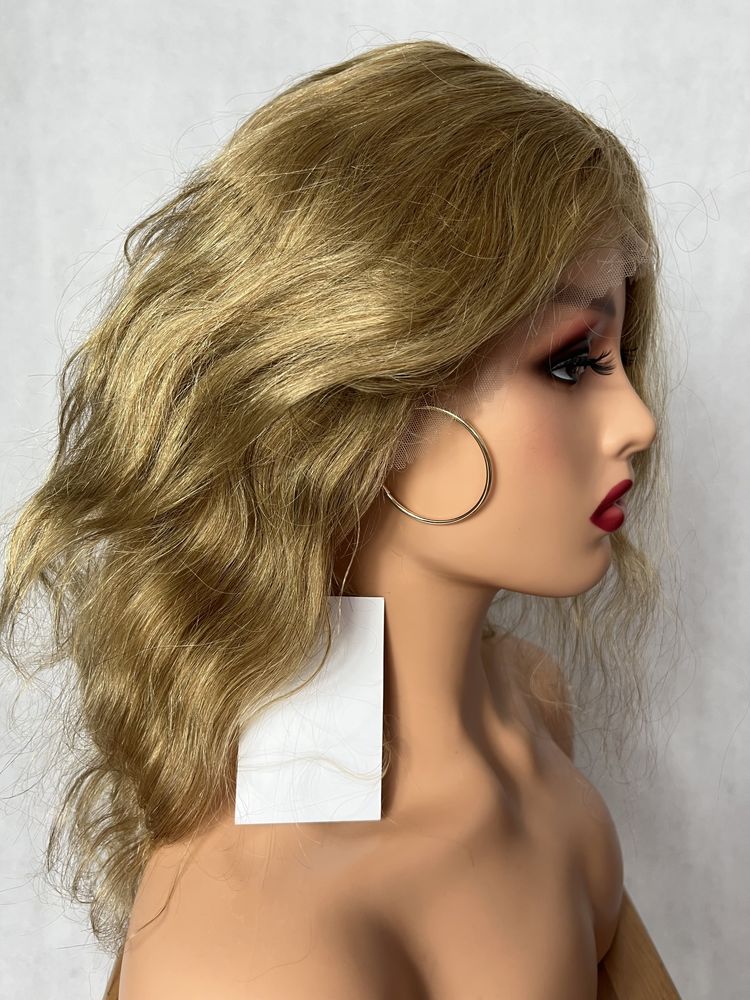 Peruka włosy naturalne blond falowana długa