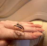 Золота каблучка в стилі Cartier ,гвоздь,золотое кольцо,17 розмір