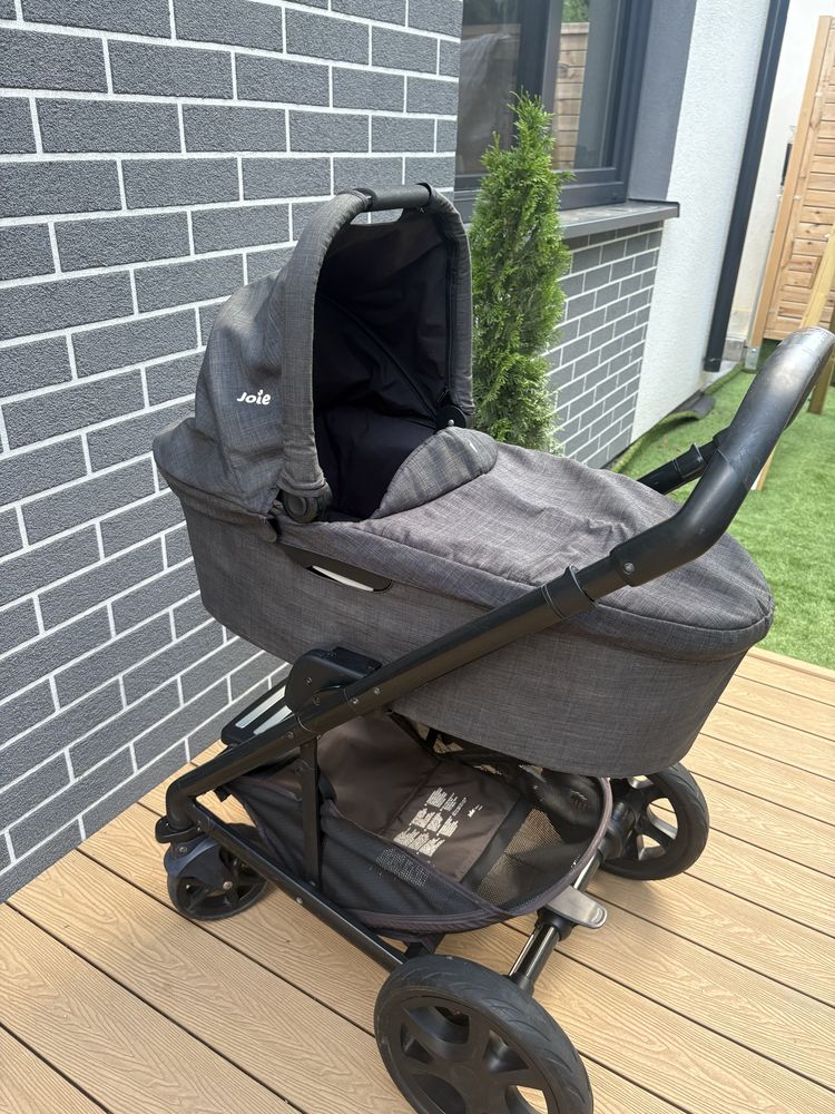 Wózek Joie 3w1+baza samochodowa isofix+dodatki