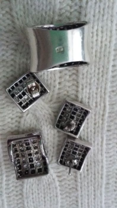 Apart srebro komplet cyrkonie 3D i piękny komplet z cyrkoniami okazja