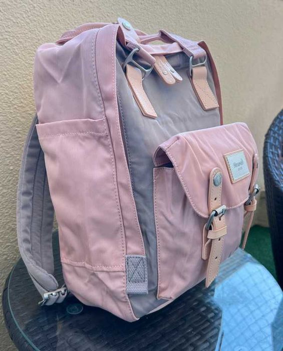 Mochila Vintage Classica Himawari Pink Mocha Rosa Cinzento