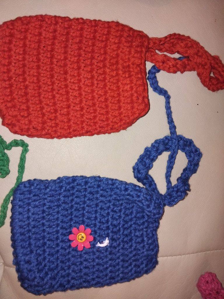 Porta-telemóvel e Porta-moedas em croché