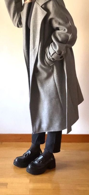 Casaco cinzento oversize