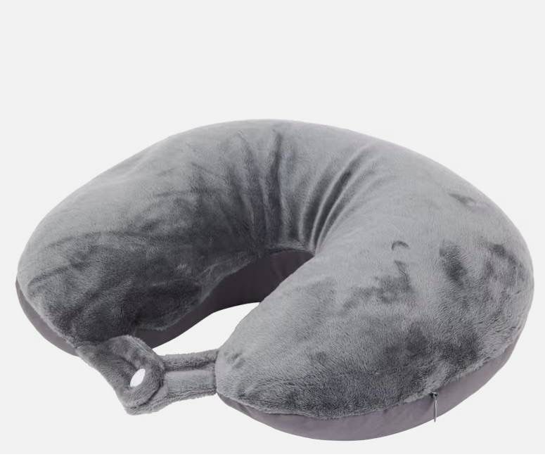 Poduszka podróżna na kark turystyczna szara do spania neck pillow