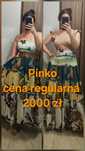 Zielona różowa spódnica sukienka Pinko kwiaty