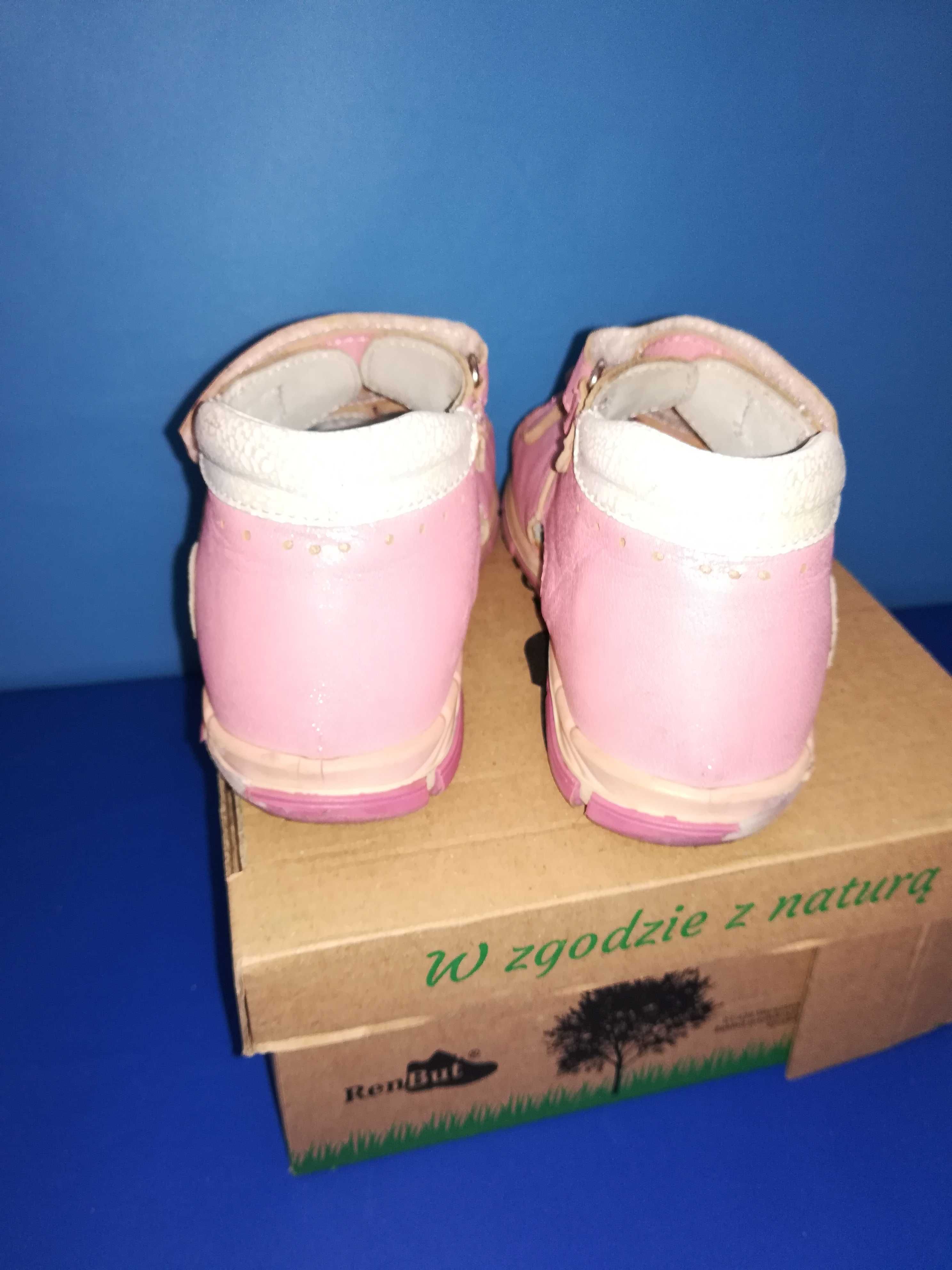 Różowe sandały ze skóry naturalnej Ren But rozmiar 25